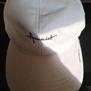White Sports Cap with Black Embroidery